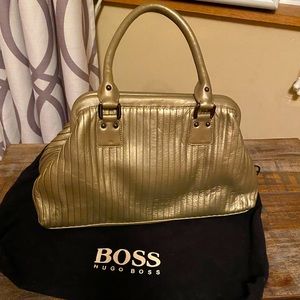 Hugo Boss leather metallic bag
